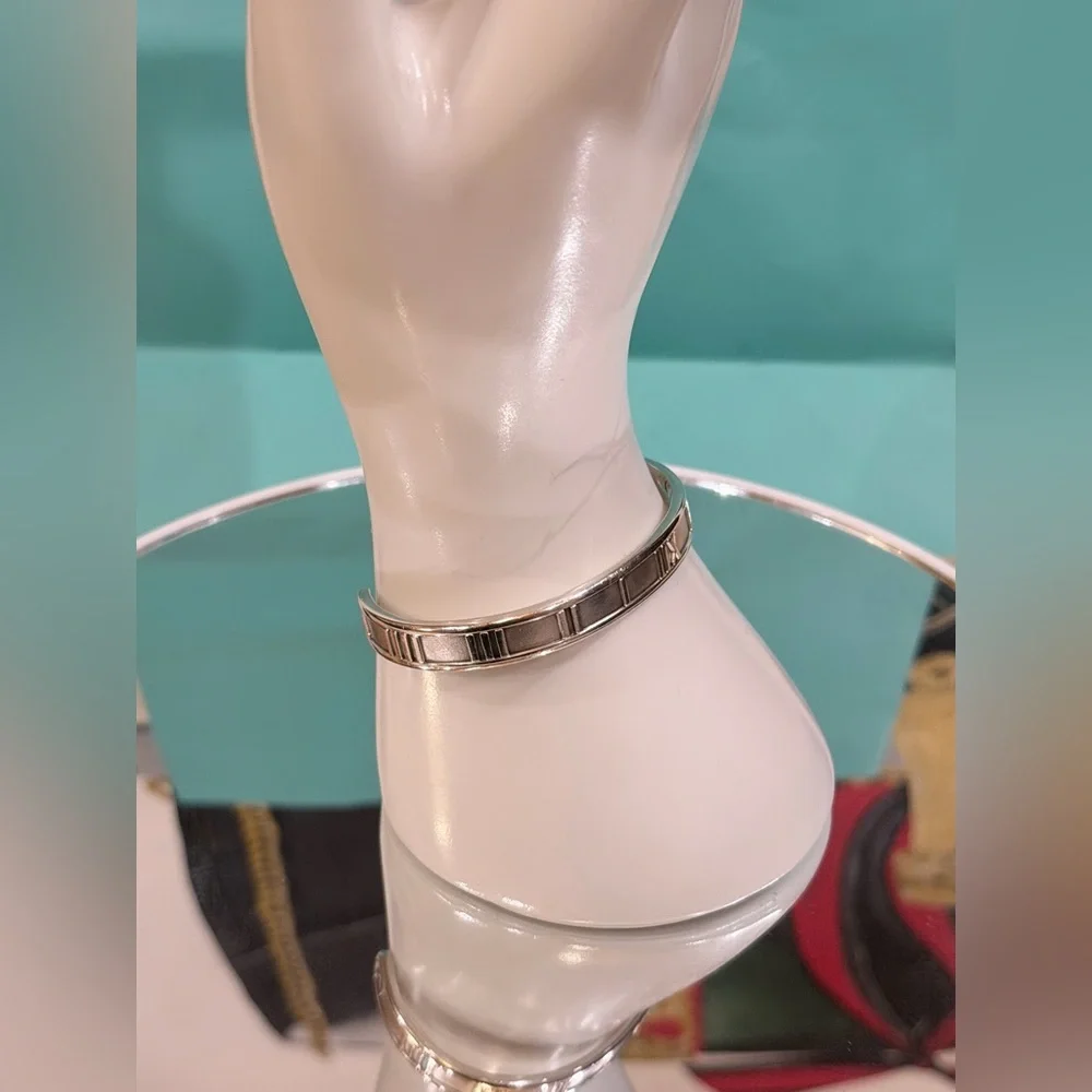 🔥 TIFFANY & Co. ATLAS CUFF BRACELET AG925 SILVER SIZE 6”